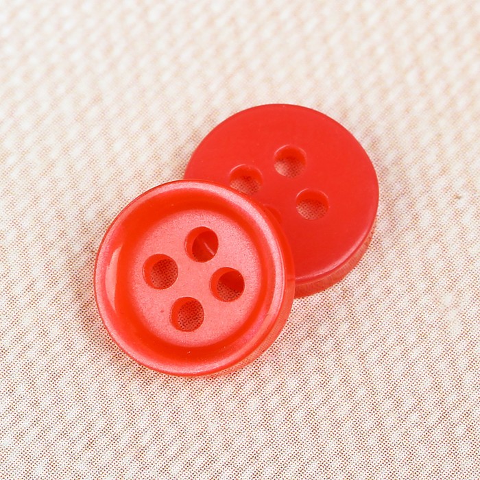 Пуговица блузочная/рубашечная, 4 прокола, 10мм, цвет оранжевый