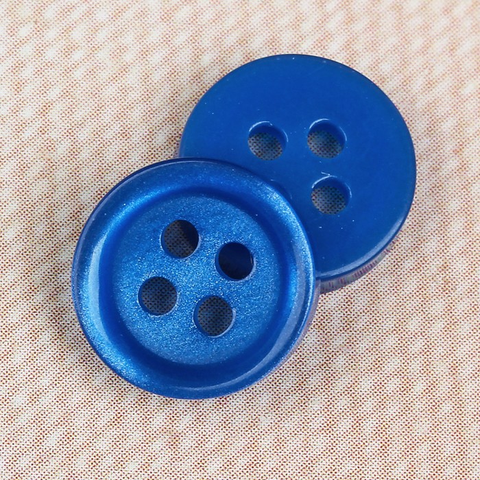 Пуговица блузочная/рубашечная, 4 прокола, 10мм, цвет синий