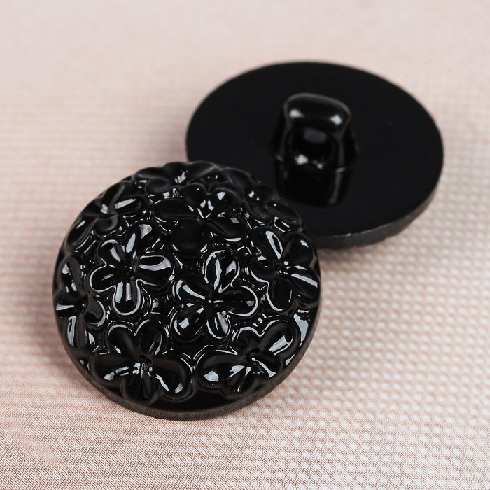 Пуговица декоративная, на ножке, 21мм, цвет чёрный