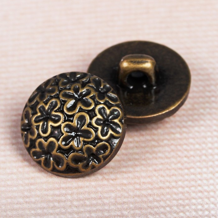 Пуговица декоративная, на ножке, 15мм, цвет бронзовый