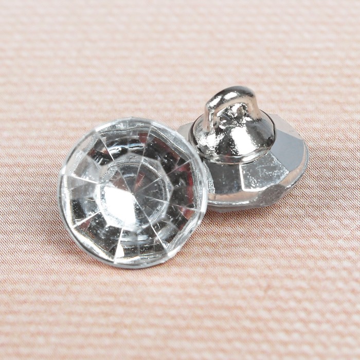 Пуговица декоративная, на ножке, 10мм, цвет прозрачный