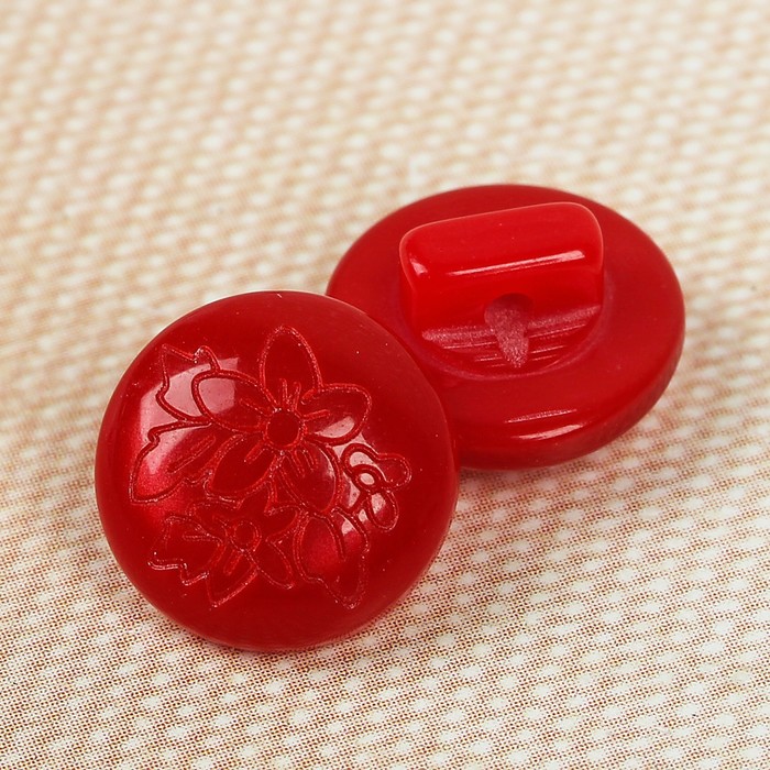 Пуговица декоративная, на ножке, 11мм, цвет красный