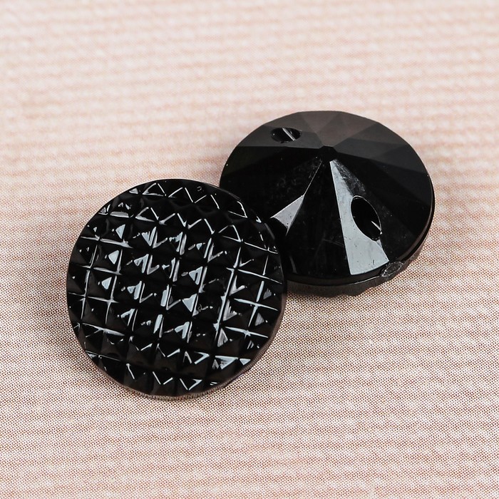 Пуговица декоративная, на ножке, 12,5мм, цвет чёрный