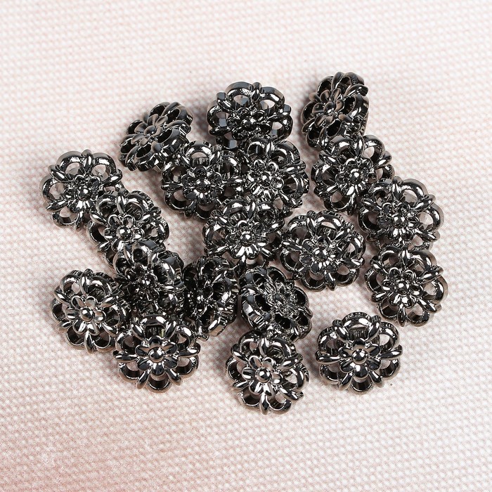 Пуговица декоративная, на ножке, 11мм, цвет оловянный