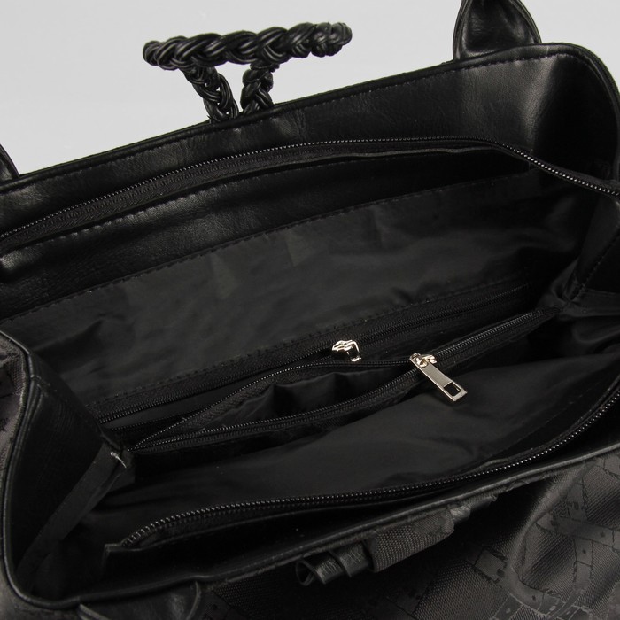 Сумка женская, отдел на молнии наружный карман, длинный ремень, цвет чёрный/ромбы