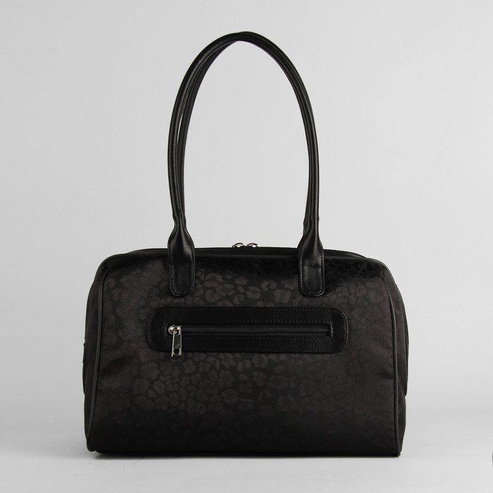 Сумка женская, отдел на молнии, наружный карман, регулируемый ремень, цвет чёрный/леопард