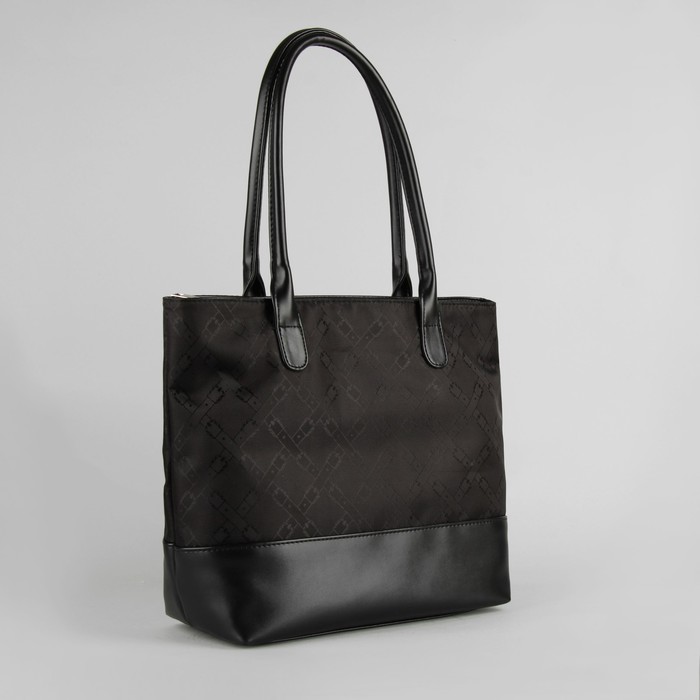 Сумка женская, отдел с перегородкой на молнии, наружный карман, цвет чёрный/ромбы