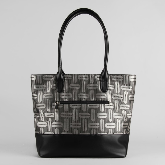 Сумка женская, отдел с перегородкой на молнии, наружный карман, цвет серый/плетёнка