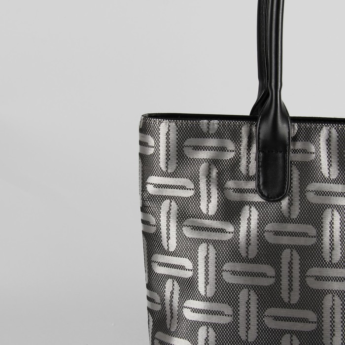 Сумка женская, отдел с перегородкой на молнии, наружный карман, цвет серый/плетёнка