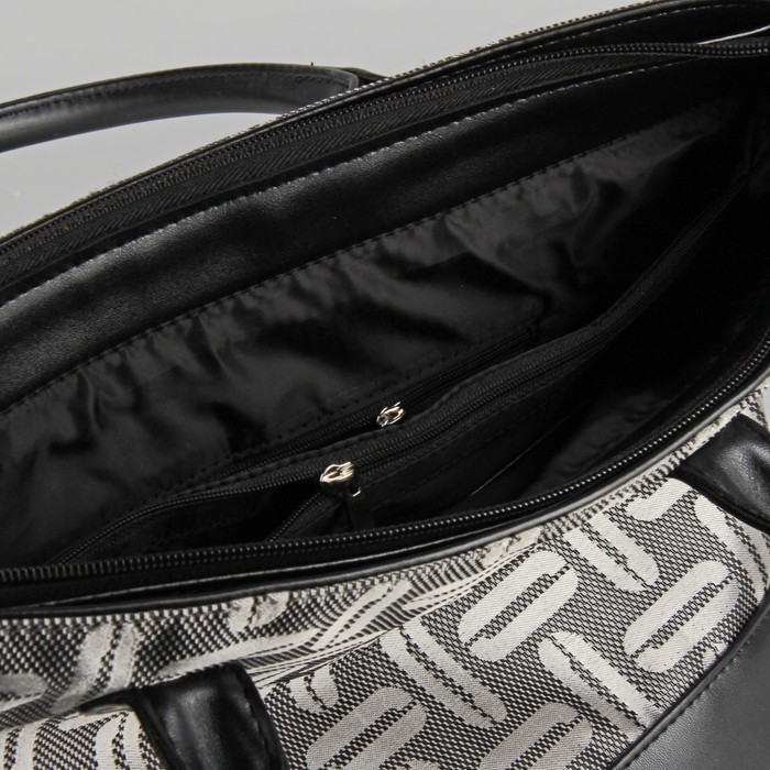 Сумка женская, отдел с перегородкой на молнии, наружный карман, цвет серый/плетёнка