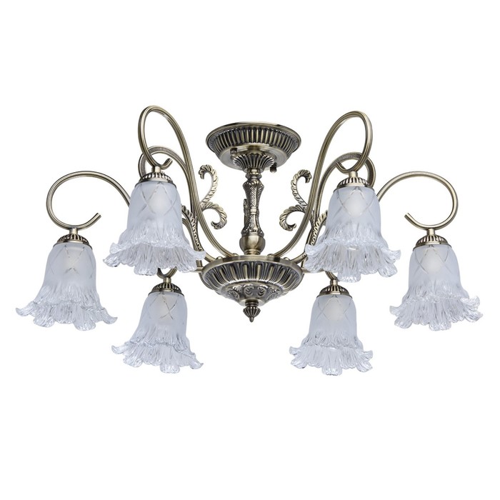 Люстра потолочная "Моника" 6x60W E14 античная бронза 70x70x30см