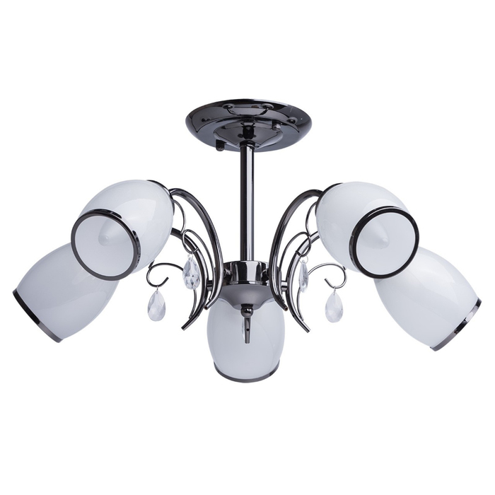 Люстра потолочная "Грация" 5x60W E27 никель 50x50x25см