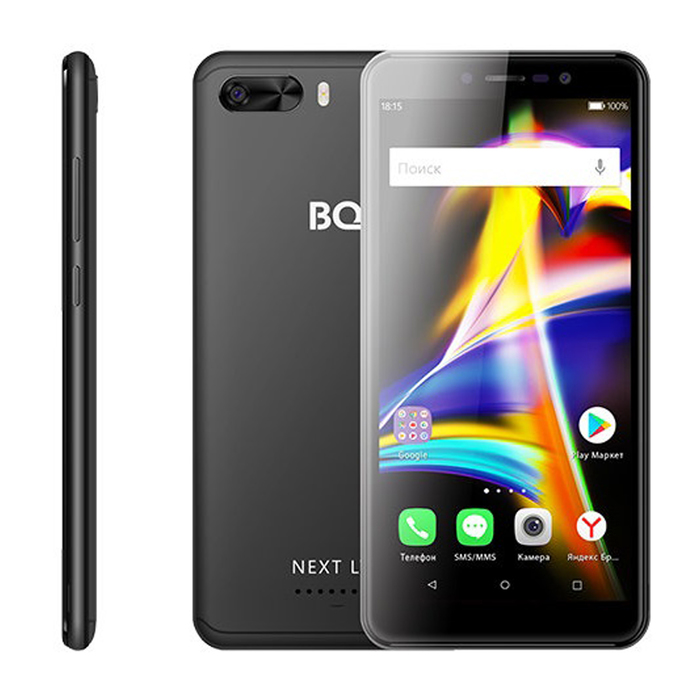 Смартфон BQ S-5508L Next LTE Black 18:9. 5,45" FW+,960*480, 8Gb, 1GbRAM, цвет черный   339796
