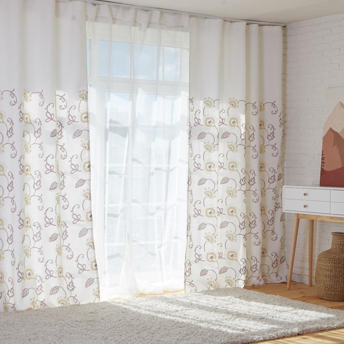 Штора портьерная с вышивкой "Этель" 150х270 см Ксеная,100% п/э