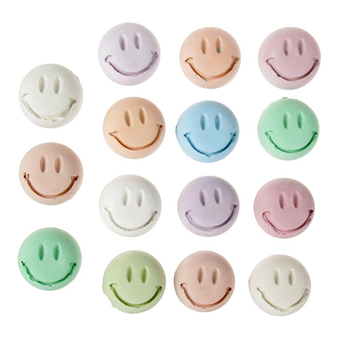 Мелки цветные 15 шт. 7 цветов «Фантазия» в форме улыбки, пластиковое ведро