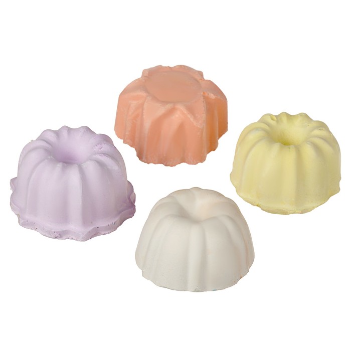 Мелки цветные 4 шт. 4 цвета «Фантазия» в форме кекса, пластиковый контейнер