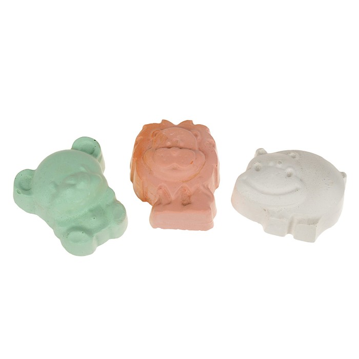 Мелки цветные 3 шт. «Фантазия» в форме зверей, пакет с европодвесом