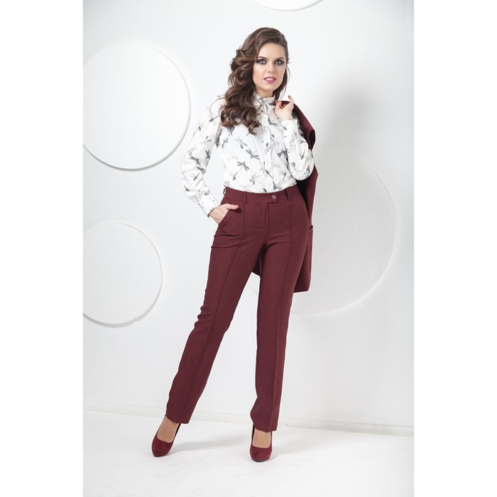 Брюки Бр-37 женские, размер 54, цвет бордовый
