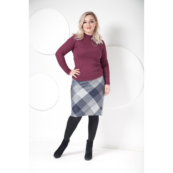 Юбка Ю-112/1 женская, размер 48, цвет серый меланж