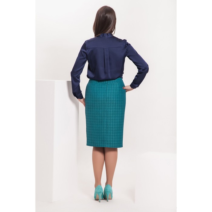 Юбка Ю-202/3 женская, размер 42, цвет сине-зеленый