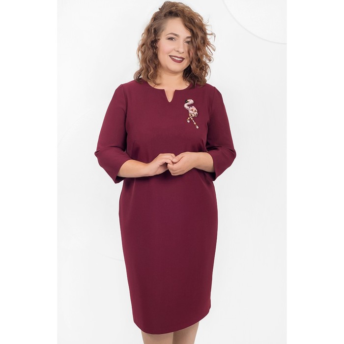 Платье П-481 женское, размер 58, цвет марсала
