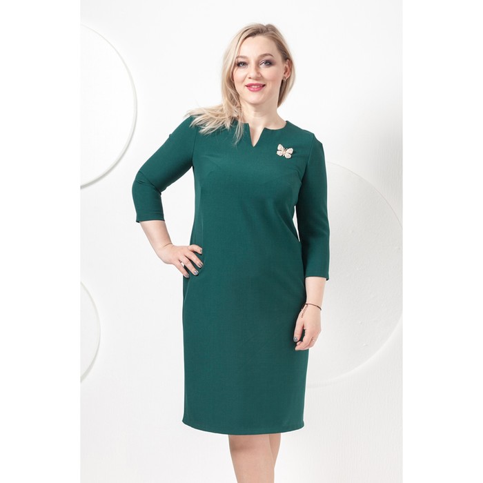 Платье П-481/4 женское, размер 58, цвет темно-зелёный