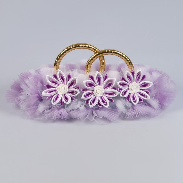 Набор колец на крышу "Канзаши" с простыми кольцами сиреневый