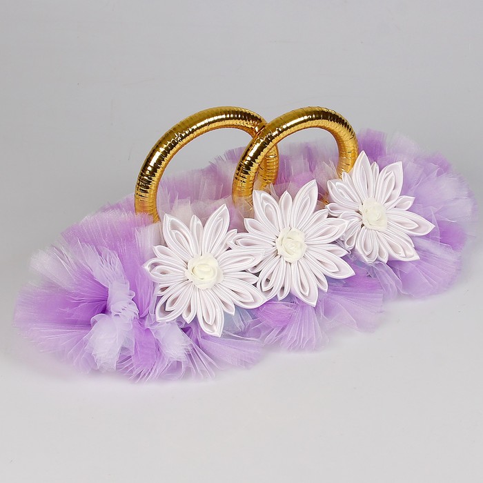 Набор колец на крышу "Канзаши" с простыми кольцами сиреневый