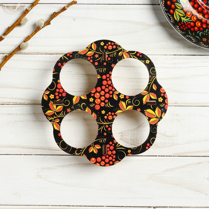 Подставка пасхальная на 4 яйца "Хохлома"