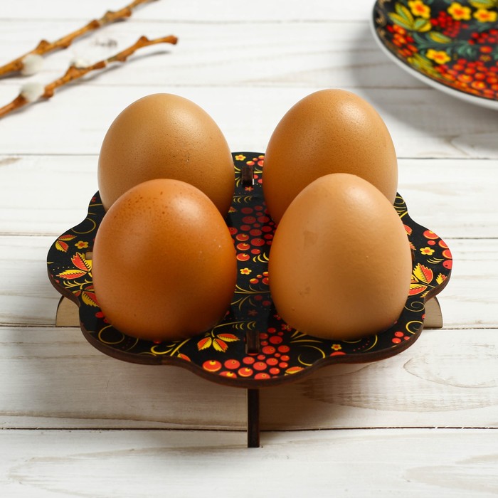 Подставка пасхальная на 4 яйца "Хохлома"