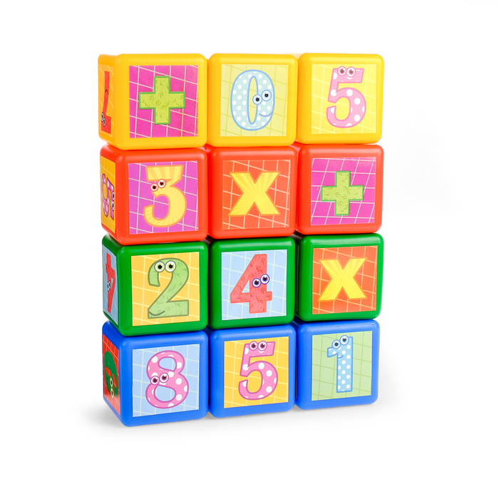 Кубики &quot;Построй сам. Математика&quot;, 12 элементов