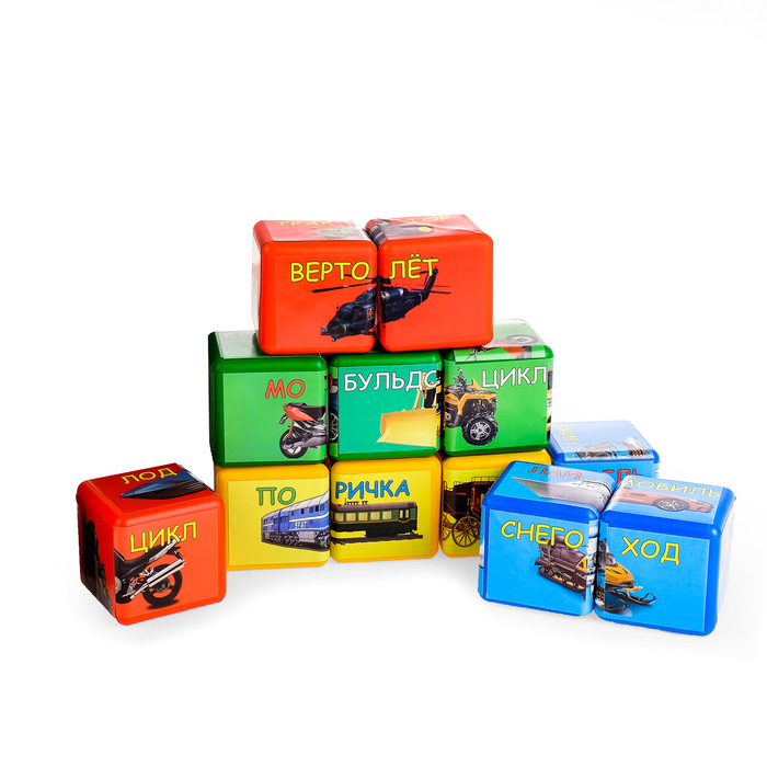 Кубики "Построй сам. Транспорт", 12 элементов