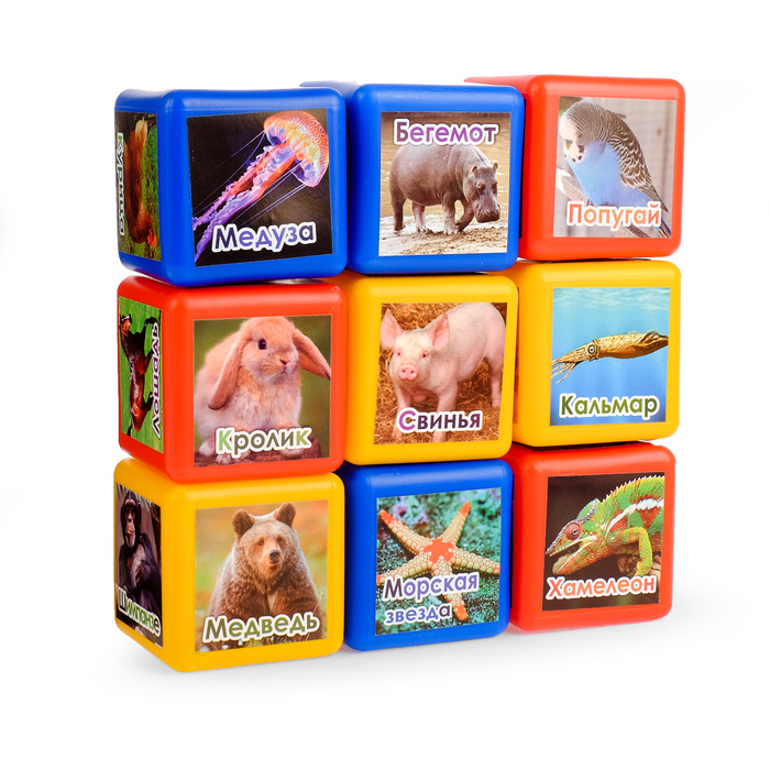 Кубики &quot;Построй сам&quot; с изображениями, 9 элементов