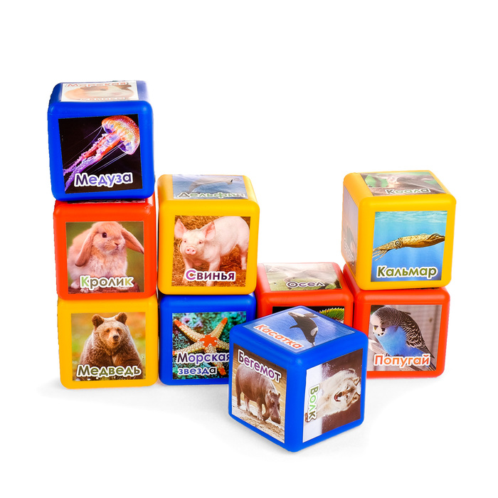 Кубики "Построй сам" с изображениями, 9 элементов