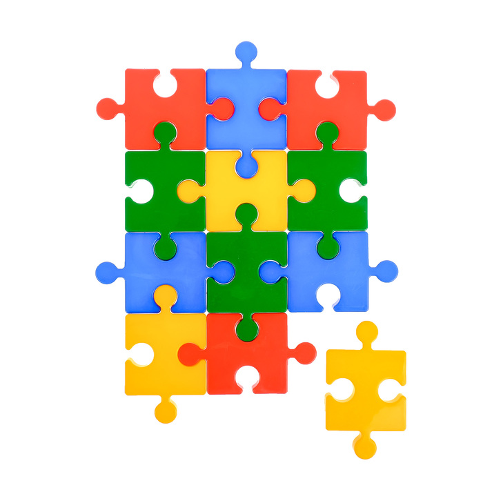 Пазлы-мозаика «Построй сам» напольная пластиковая, 12 элементов