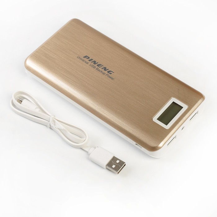 Аккумулятор внешний Pineng PN-999, литий-ионный, 20000мАч, цвет золото