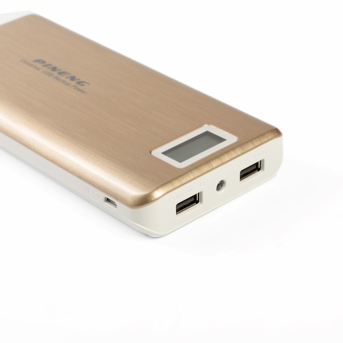 Аккумулятор внешний Pineng PN-999, литий-ионный, 20000мАч, цвет золото