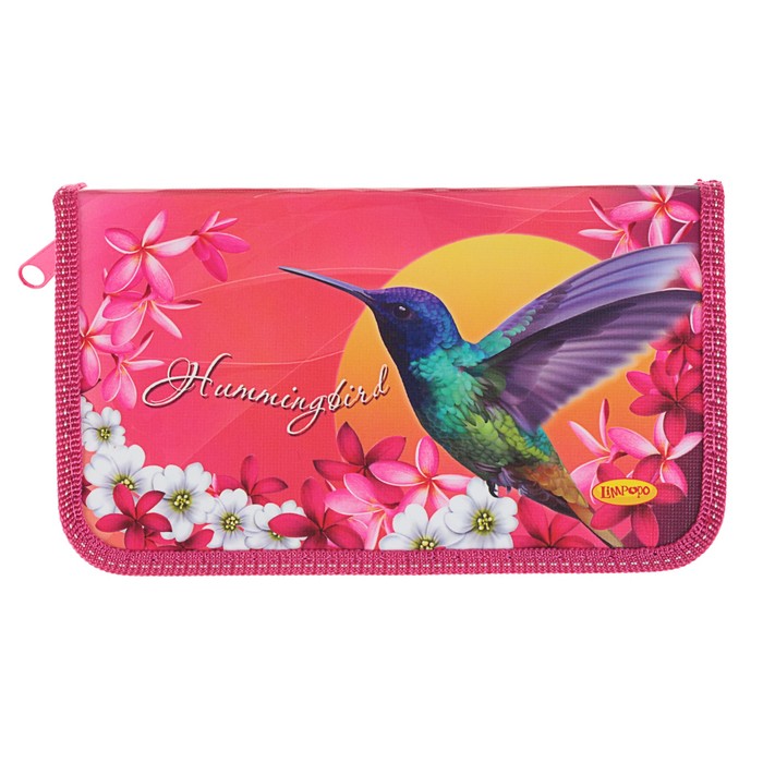 Пенал с наполнением 1 секция 110х195 мм "Колибри", 9 предметов, полипропилен