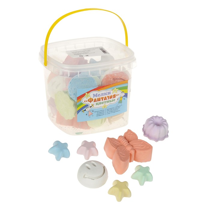 Мелки цветные 30 шт. 6 цветов + 1 мелок гигант «Фантазия» МИКС