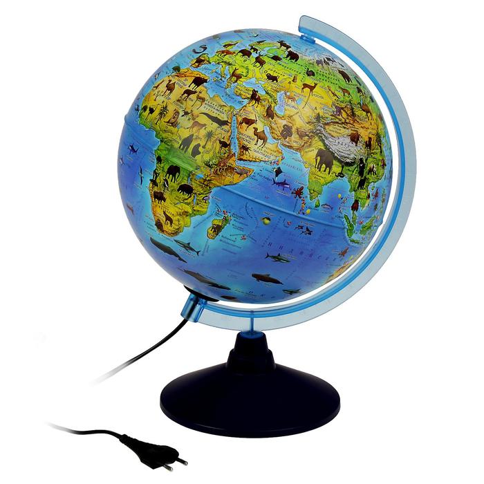 Глoбус зоогеографический (детский) «Классик Евро», диаметр 250 мм, с подсветкой глoбус зоогеографический детский классик евро диаметр 250 мм