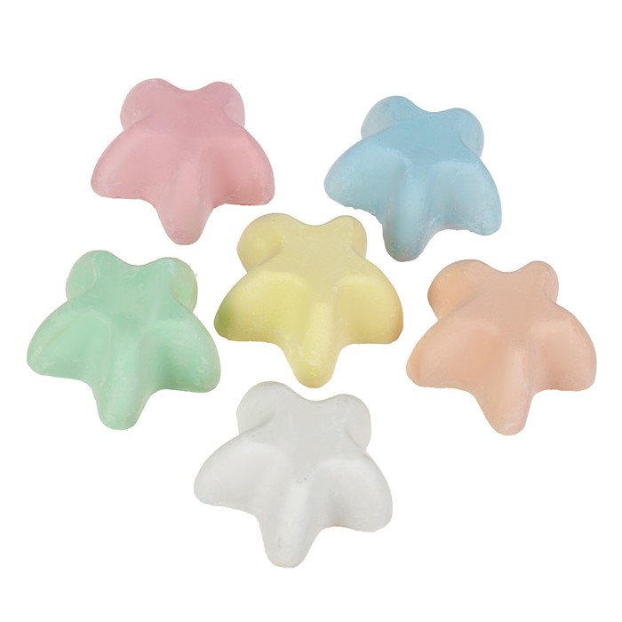 Мелки цветные 15 шт. 10 цветов «Фантазия» в форме звездочки, пластиковая банка