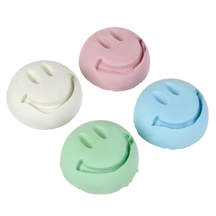 Мелки цветные 6 шт. 6 цветов «Фантазия» в форме улыбки, пластиковая банка