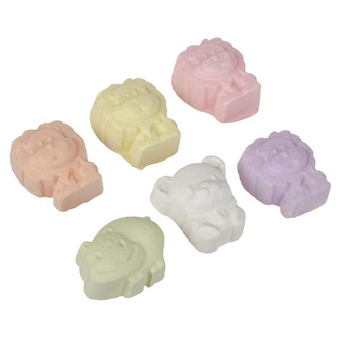 Мелки цветные 6 шт. «Фантазия» в форме зверей, пластиковый стакан