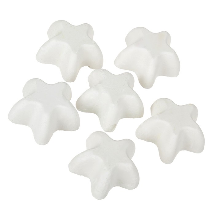 Мелки белые 6 шт. «Фантазия» в форме звездочки, пластиковый контейнер