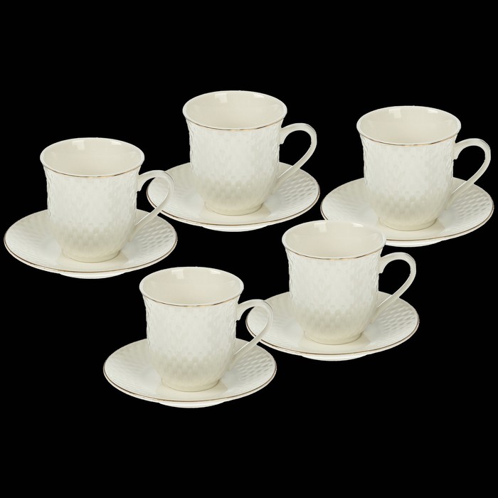 Сервиз чайный "Авелин", 10 предметов: 5 чашек 160 мл, 5 блюдец УЦЕНКА