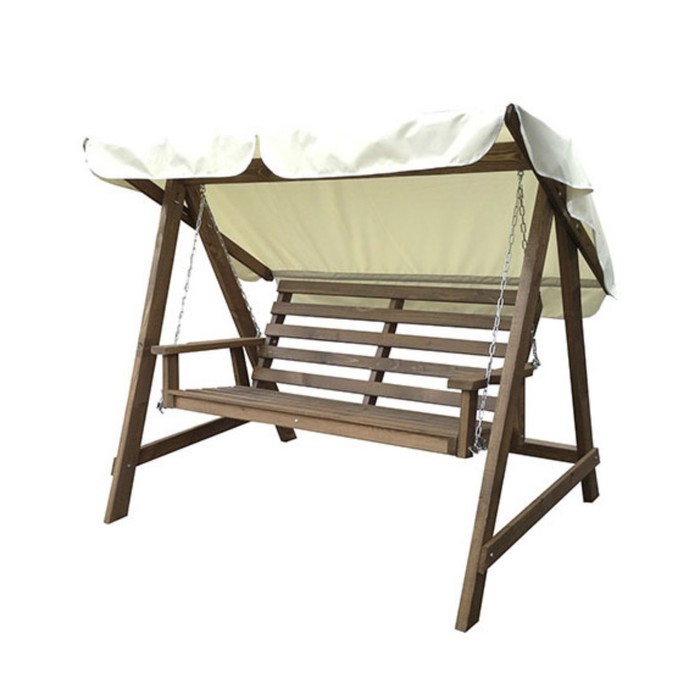 Садовые качели 2-х местные "HERITAGE" без текстильного комплекта (сосна) коричневые