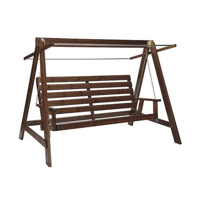 Садовые качели 2-х местные "HERITAGE" без текстильного комплекта (сосна) коричневые