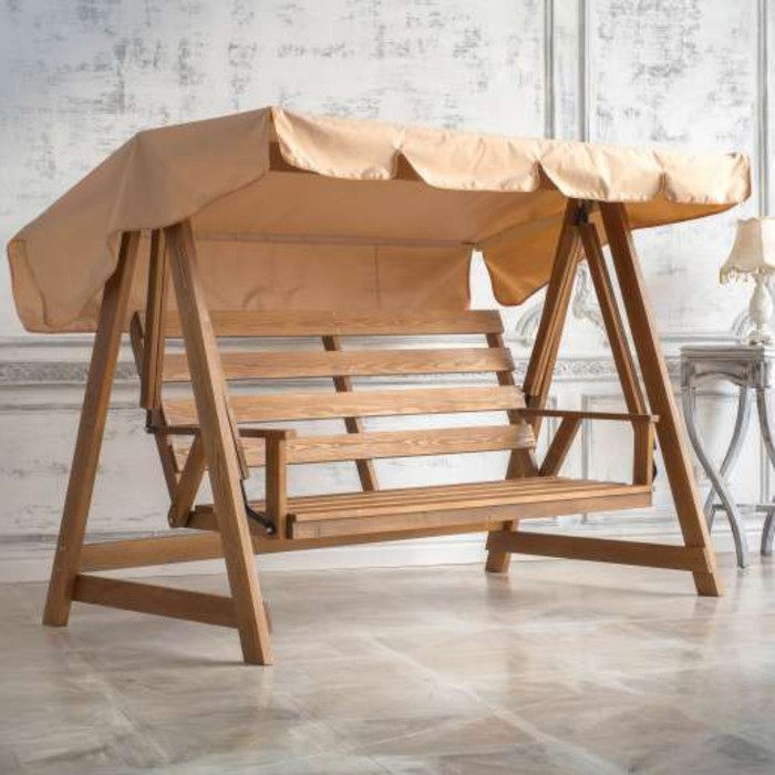 Садовые качели "Floresta Cappuccino" без текстильного комплекта (лиственница) капучино