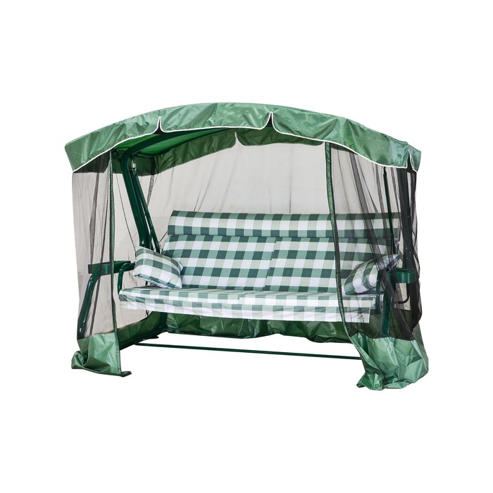 Качели садовые "LUXEMBOURG" 200 см, с подголовником + АМС, ЗЕЛЁНЫЙ