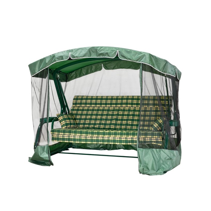 Качели садовые "LUXEMBOURG" 200 см, с подголовником + АМС, ЗЕЛЁНЫЙ